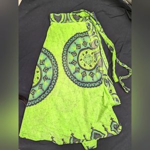 Vintage green wraparound skirt